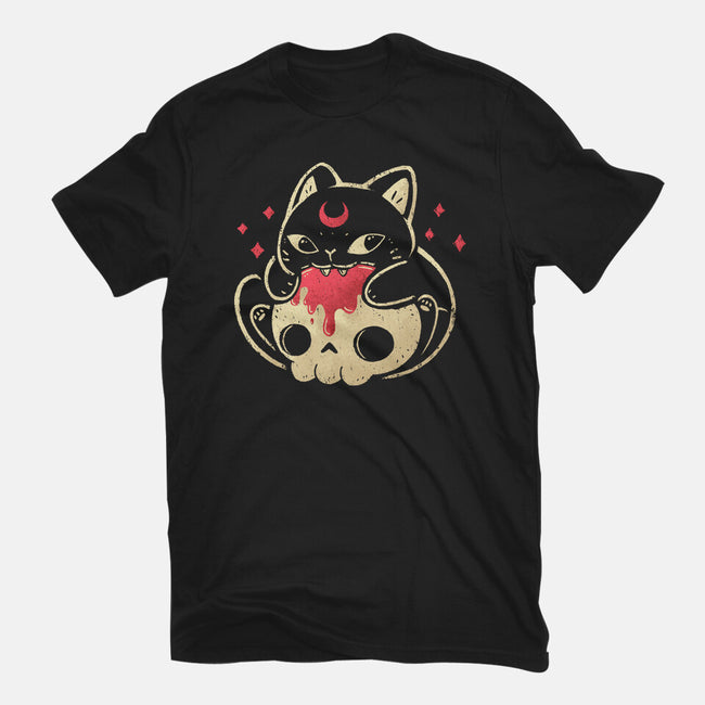 Creepy Black Cat-Unisex-Basic-Tee-xMorfina