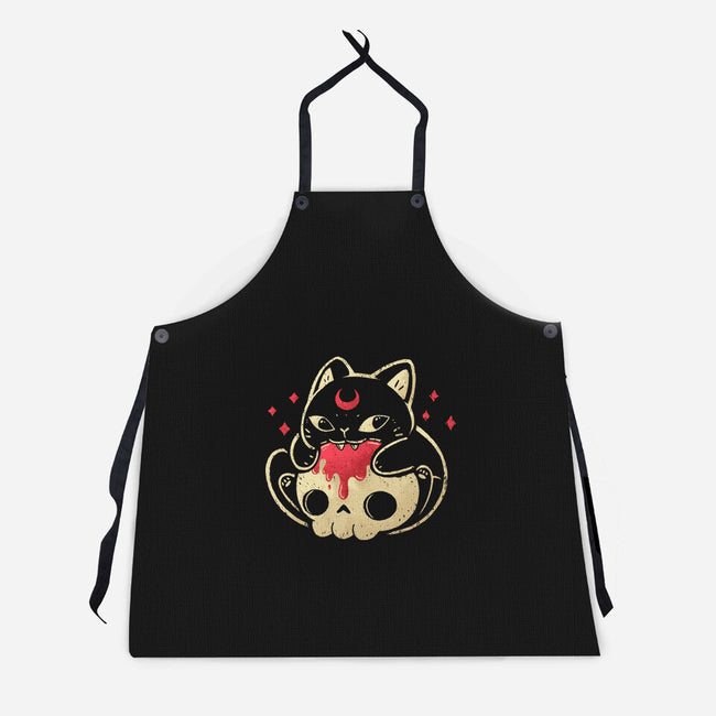 Creepy Black Cat-Unisex-Kitchen-Apron-xMorfina