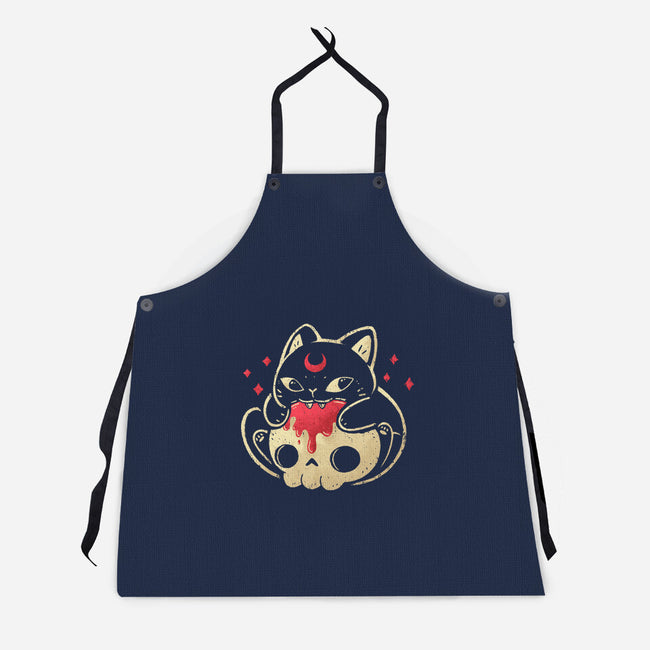 Creepy Black Cat-Unisex-Kitchen-Apron-xMorfina