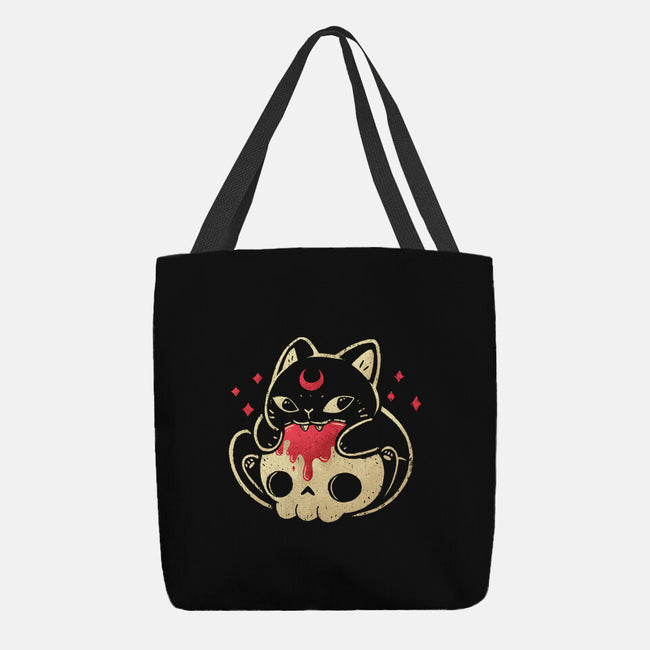 Creepy Black Cat-None-Basic Tote-Bag-xMorfina