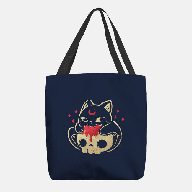 Creepy Black Cat-None-Basic Tote-Bag-xMorfina