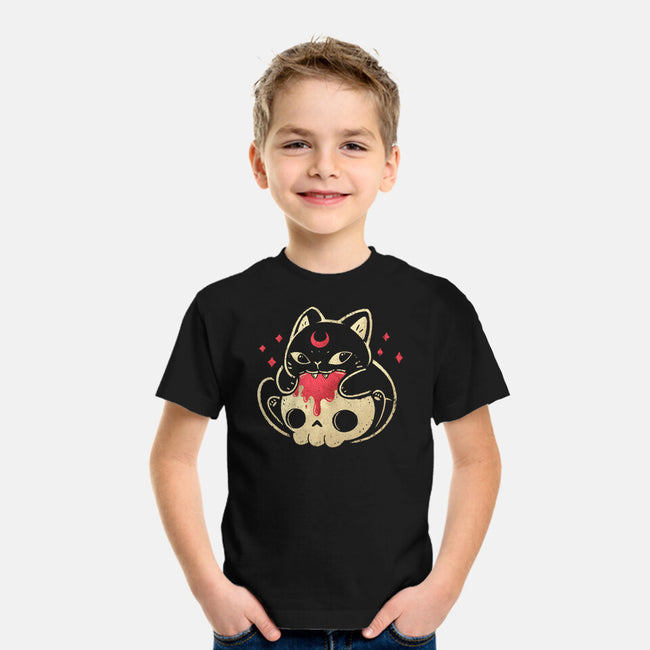 Creepy Black Cat-Youth-Basic-Tee-xMorfina