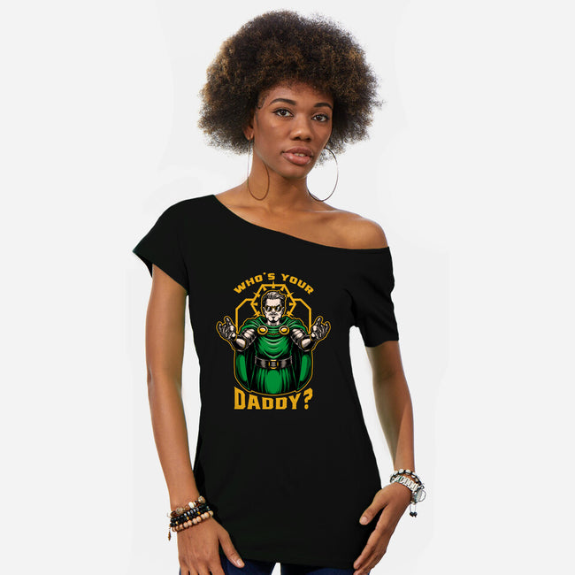 Doom Daddy Comic Villain-Womens-Off Shoulder-Tee-Studio Mootant