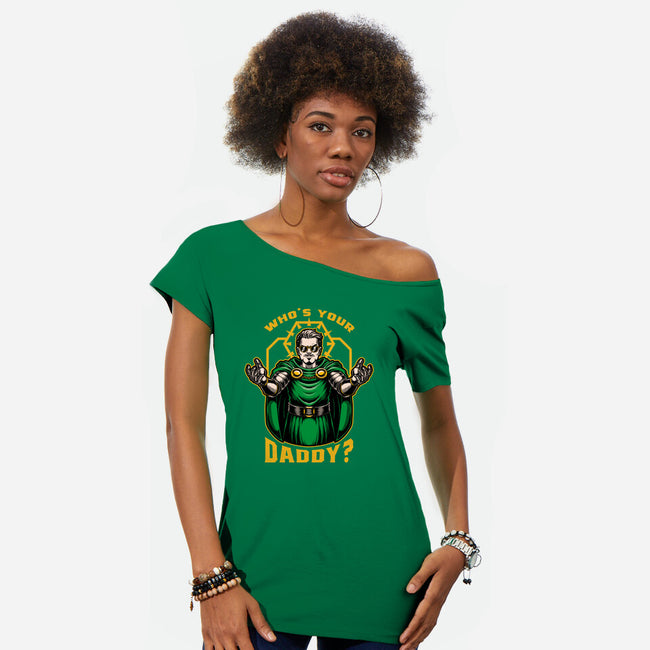 Doom Daddy Comic Villain-Womens-Off Shoulder-Tee-Studio Mootant