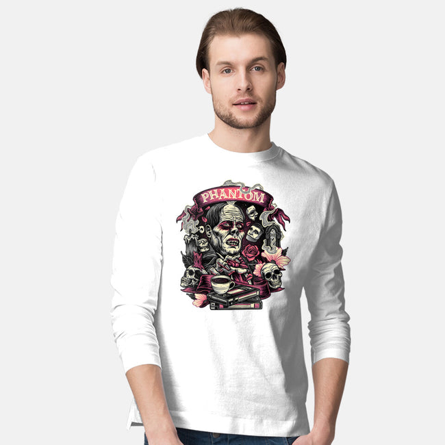 Many Faces Of The Phantom-Mens-Long Sleeved-Tee-glitchygorilla