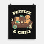 Petflix And Chill-None-Matte-Poster-koalastudio