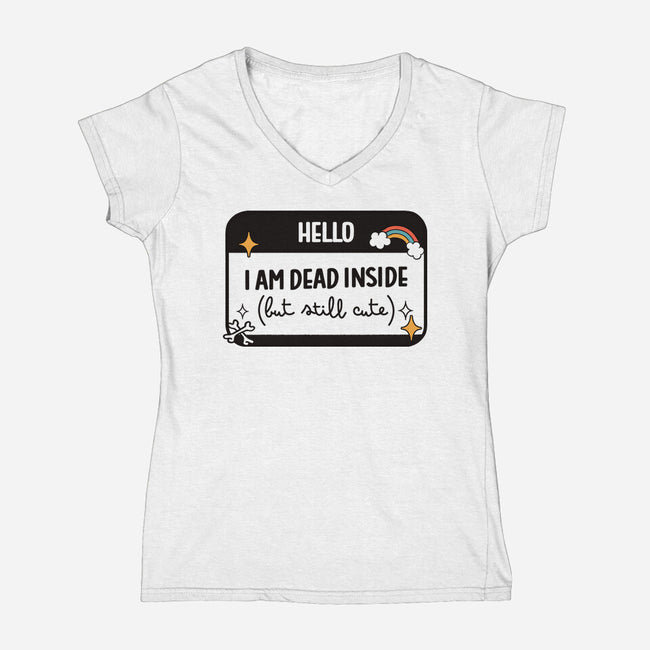 Hello I Am Dead Inside-Womens-V-Neck-Tee-koalastudio