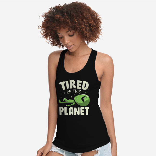 Tired Of This Planet-Womens-Racerback-Tank-koalastudio