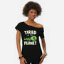 Tired Of This Planet-Womens-Off Shoulder-Tee-koalastudio