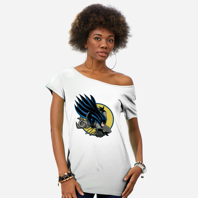 BAT300-Womens-Off Shoulder-Tee-Betmac