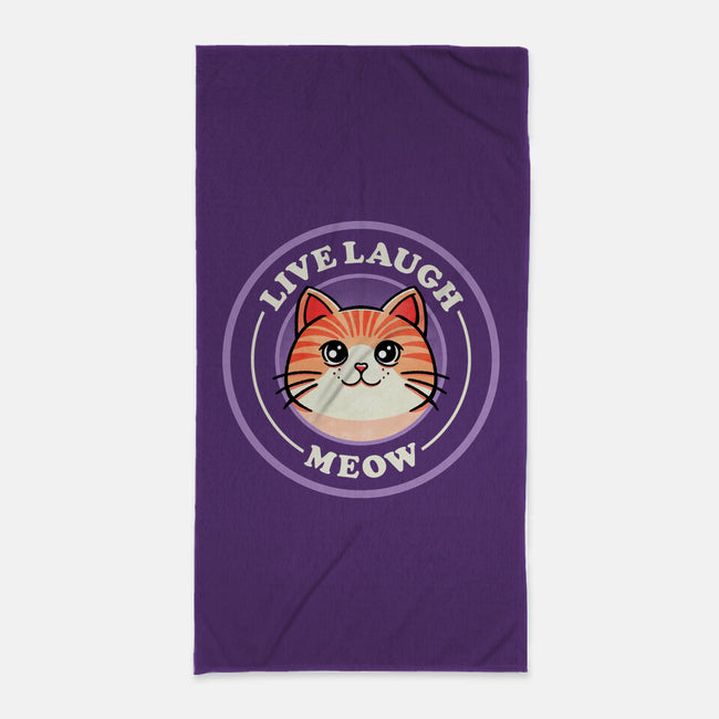 Live Laugh Meow-None-Beach-Towel-fanfreak1