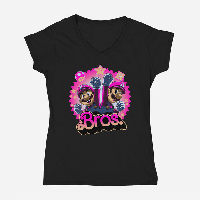 Bro Dolls-Womens-V-Neck-Tee-rmatix