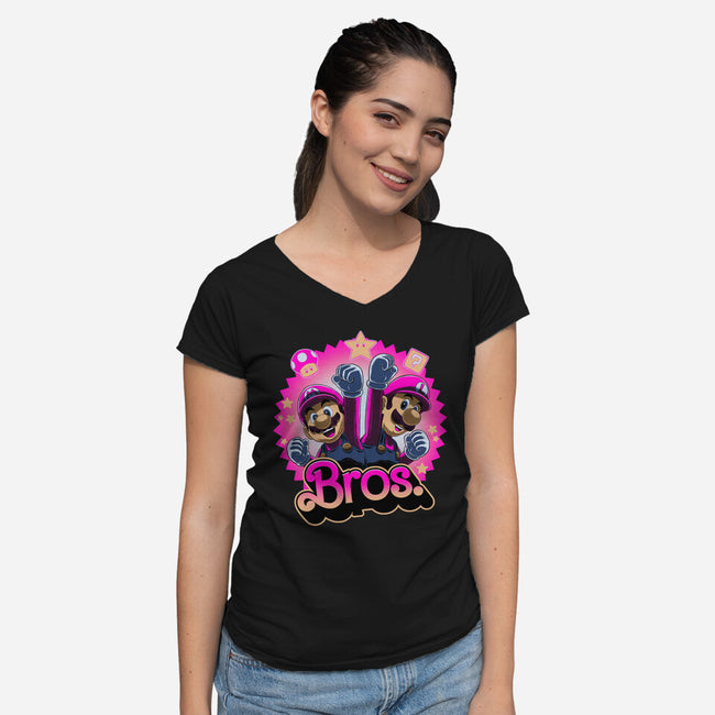 Bro Dolls-Womens-V-Neck-Tee-rmatix