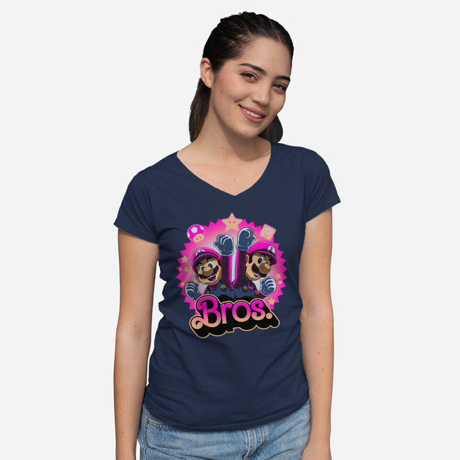 Bro Dolls-Womens-V-Neck-Tee-rmatix