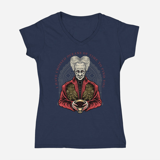 The Impaler-Womens-V-Neck-Tee-glitchygorilla