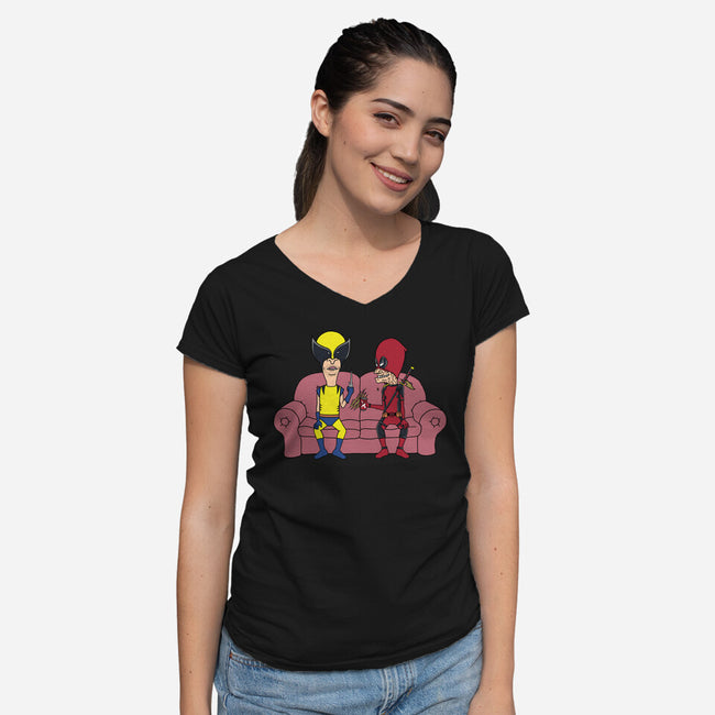 Stupid Weapon-Womens-V-Neck-Tee-svthyp