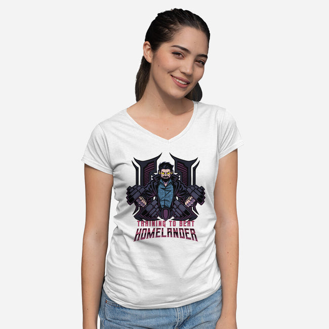 Diabolical Gym-Womens-V-Neck-Tee-Cattoc_C