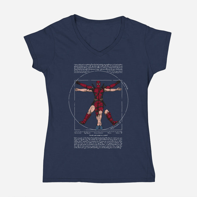 Vitruvian Merc-Womens-V-Neck-Tee-Cattoc_C