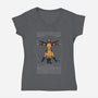 Adamantium Man-Womens-V-Neck-Tee-Cattoc_C