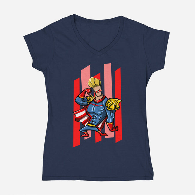 My New Hero-Womens-V-Neck-Tee-nickzzarto