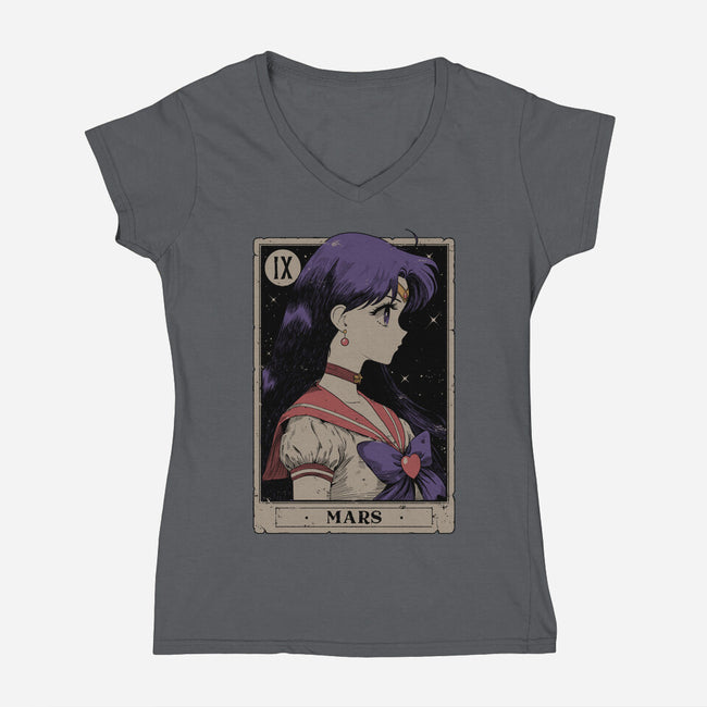 Mars Card-Womens-V-Neck-Tee-Hafaell