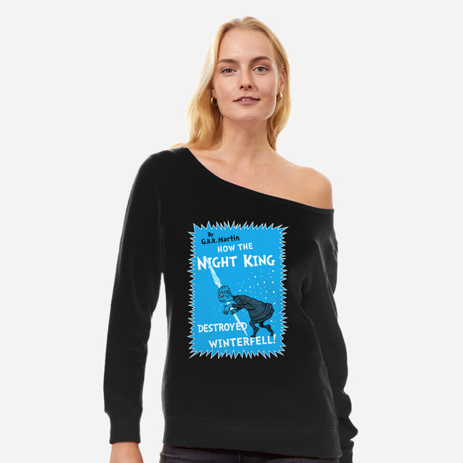 How The Night King-Womens-Off Shoulder-Sweatshirt-demonigote