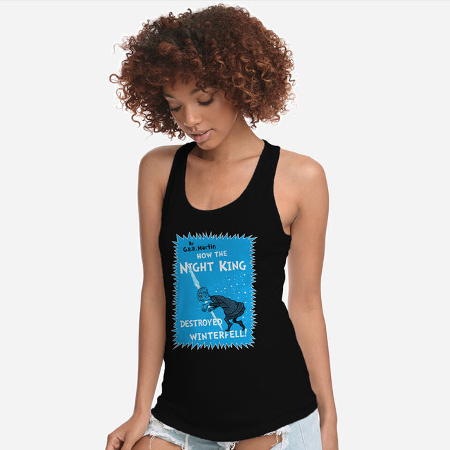 How The Night King-Womens-Racerback-Tank-demonigote