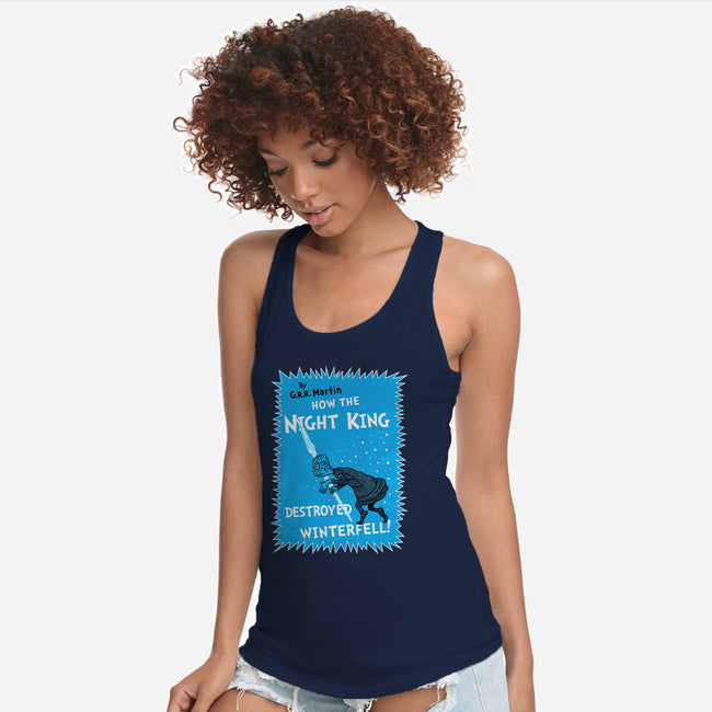 How The Night King-Womens-Racerback-Tank-demonigote