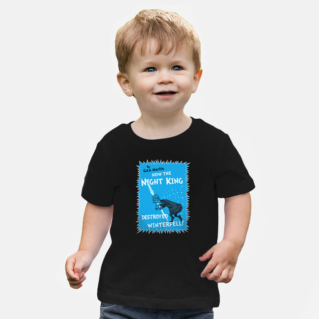 How The Night King-Baby-Basic-Tee-demonigote