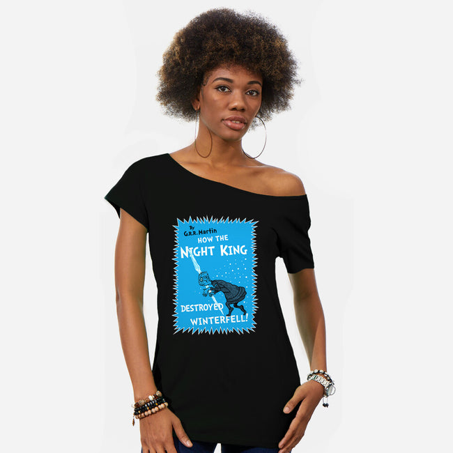 How The Night King-Womens-Off Shoulder-Tee-demonigote