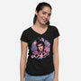 The Pink Bride-Womens-V-Neck-Tee-glitchygorilla