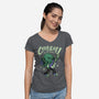 Cthulhu Guitar Comic-Womens-V-Neck-Tee-Studio Mootant