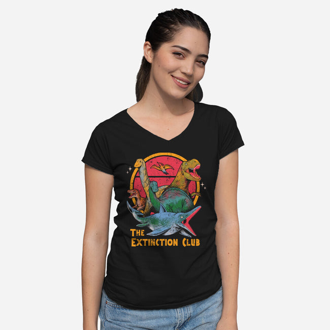 The Extinction Club-Womens-V-Neck-Tee-tobefonseca