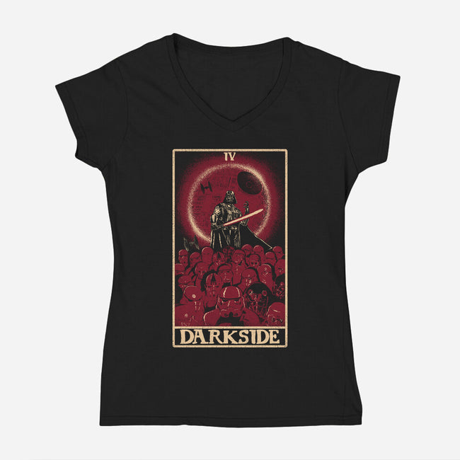 Darkside Tarot Card-Womens-V-Neck-Tee-naomori