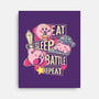 Eat Sleep Battle Repeat-None-Stretched-Canvas-Xentee