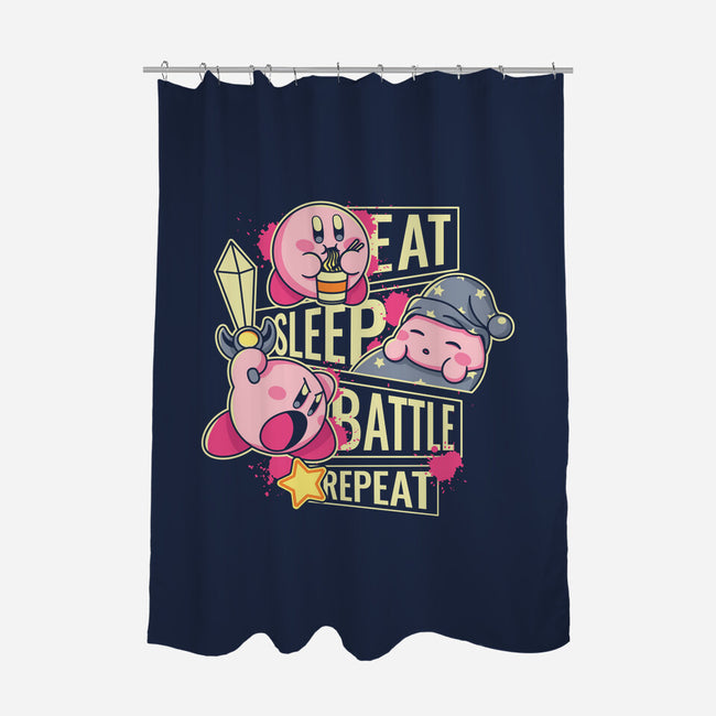 Eat Sleep Battle Repeat-None-Polyester-Shower Curtain-Xentee