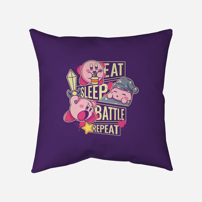 Eat Sleep Battle Repeat-None-Removable Cover-Throw Pillow-Xentee