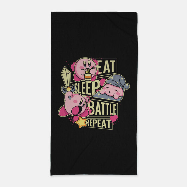 Eat Sleep Battle Repeat-None-Beach-Towel-Xentee