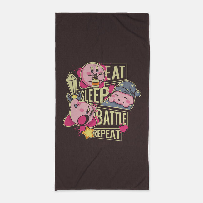 Eat Sleep Battle Repeat-None-Beach-Towel-Xentee