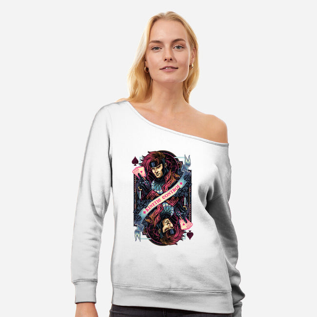 Kinetic Control Card-Womens-Off Shoulder-Sweatshirt-glitchygorilla