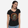 Chest Burster-Womens-V-Neck-Tee-glitchygorilla