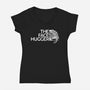 The Face Hugger-Womens-V-Neck-Tee-glitchygorilla