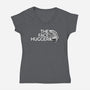 The Face Hugger-Womens-V-Neck-Tee-glitchygorilla