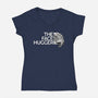 The Face Hugger-Womens-V-Neck-Tee-glitchygorilla