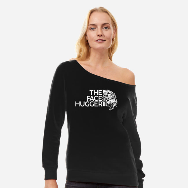 The Face Hugger-Womens-Off Shoulder-Sweatshirt-glitchygorilla