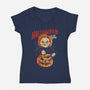 Halloween Is My Hobby-Womens-V-Neck-Tee-eduely