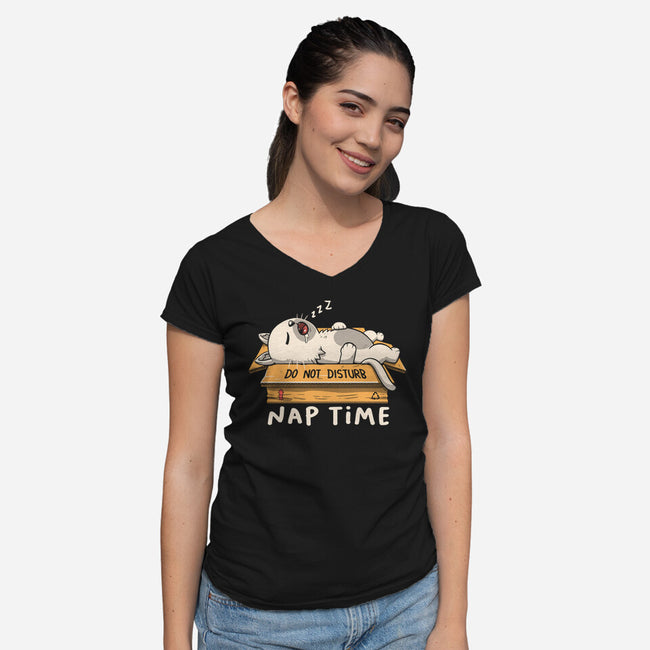 Nap Time Do Not Disturb-Womens-V-Neck-Tee-koalastudio