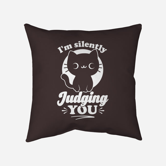 Cat Judges You-None-Removable Cover-Throw Pillow-Studio Mootant