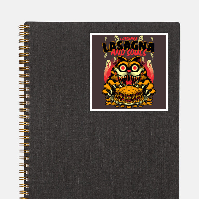 Creepy Cat Lasagna-None-Glossy-Sticker-Studio Mootant