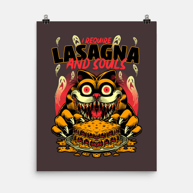 Creepy Cat Lasagna-None-Matte-Poster-Studio Mootant